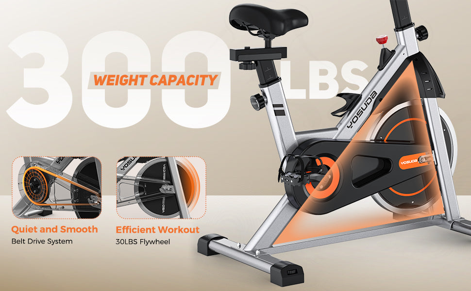 bicicleta spinning PRO banda magnética con soporte para iPad y cómodo cojín de asiento y volante de 18 KG