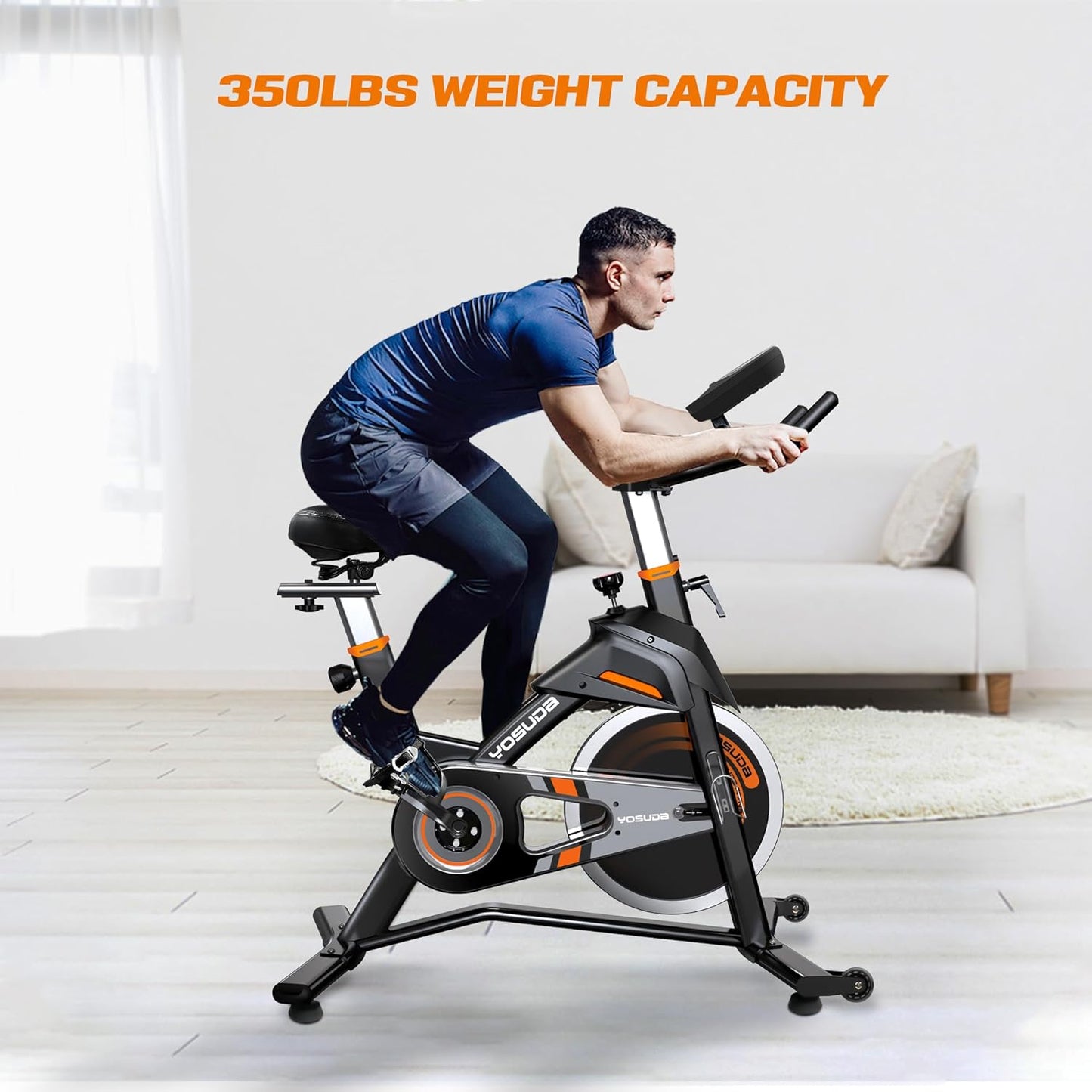 Bicicleta spinnig YOSUDA PRO - Bicicleta estática magnética cómodo cojín de asiento, conducción silenciosa