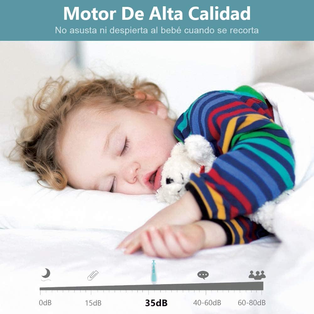 Lima de uñas bebe, Set de Cuidado de uñas para Bebés 10 en 1, Pulidor de uñas para bebés Cortaúñas Versátiles con Luz LED