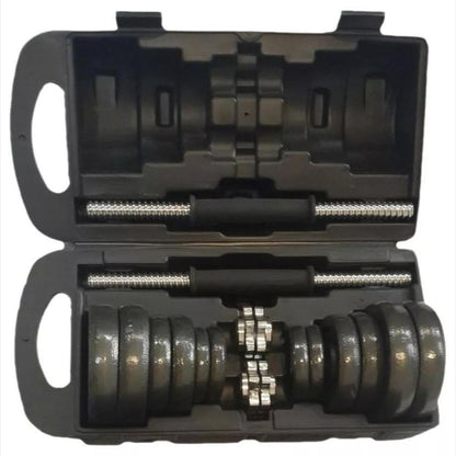 Kit 2 Pesas Pro 12 Discos 20 Kilos Con Maletín