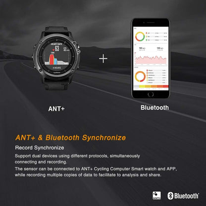 Bicicleta Estatica Spinning Gimnasio Fitness Pro + Sensor de cadencia y velocidad, 2 en 1 Bluetooth ANT+ RPM Set de Bandas Elásticas y de Tela