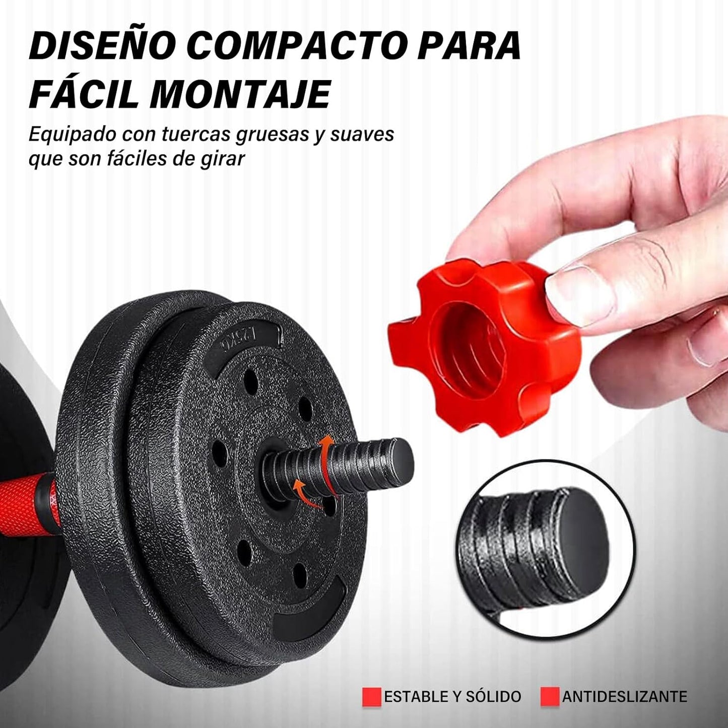 Kit pesas 60 libras PRO Multifuncional + barra larga 1,40 M + PESAS TOBILLERAS 2KG