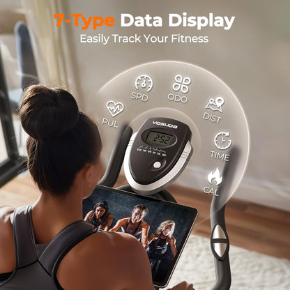 bicicleta spinning PRO banda magnética con soporte para iPad y cómodo cojín de asiento y volante de 18 KG