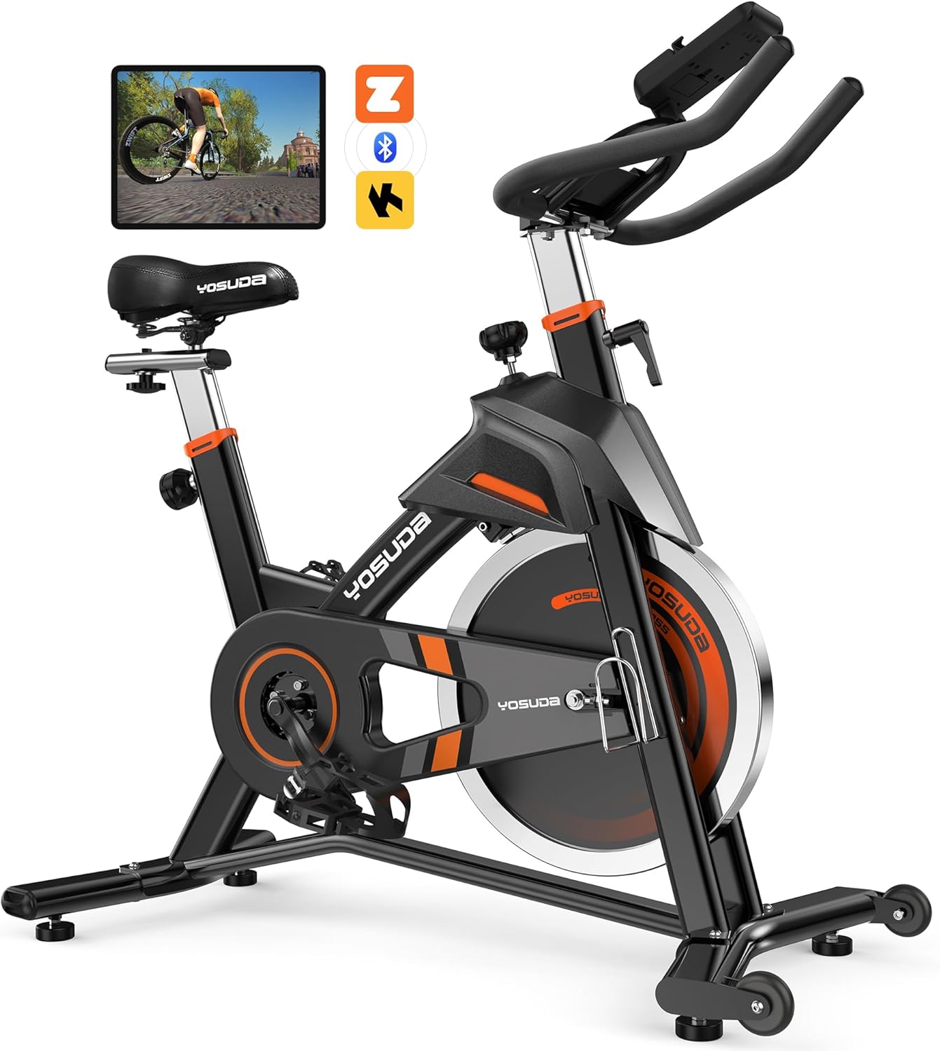 Bicicleta spinnig YOSUDA PRO - Bicicleta estática magnética cómodo cojín de asiento, conducción silenciosa
