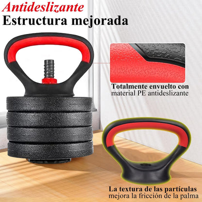 Kit de Pesas 100 Libras PRO con Pesa Rusa y Barra de 1,40 m + OBSEQUIO