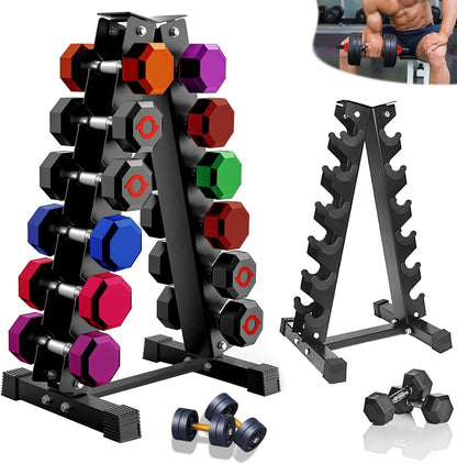 Soporte rack de mancuernas, Capacidad de carga 200 kg,compacto para gimnasios o casa