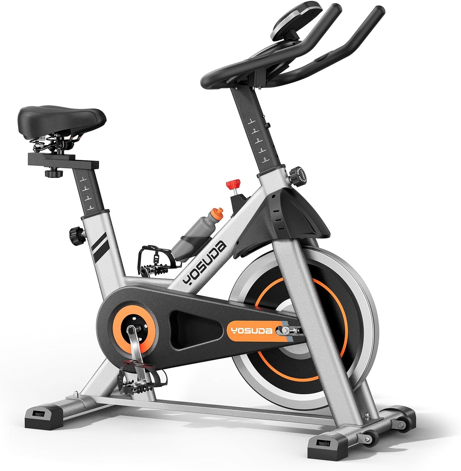 bicicleta spinning PRO banda magnética con soporte para iPad y cómodo cojín de asiento y volante de 18 KG