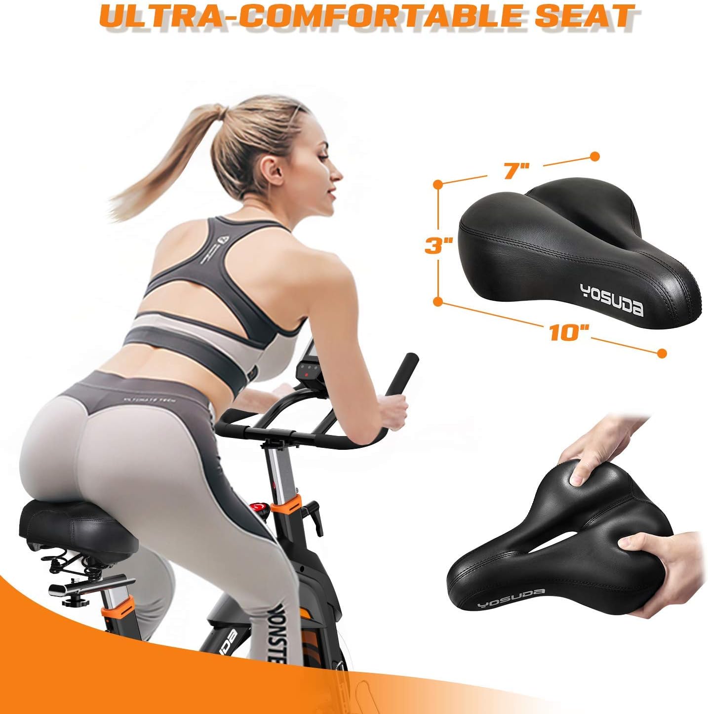 Bicicleta spinnig YOSUDA PRO - Bicicleta estática magnética cómodo cojín de asiento, conducción silenciosa