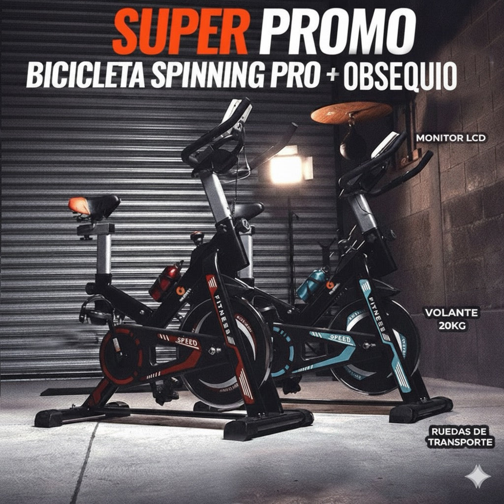 Bicicleta Estatica Spinning Gimnasio Fitness Pro + Sensor de cadencia y velocidad, 2 en 1 Bluetooth ANT+ RPM Set de Bandas Elásticas y de Tela