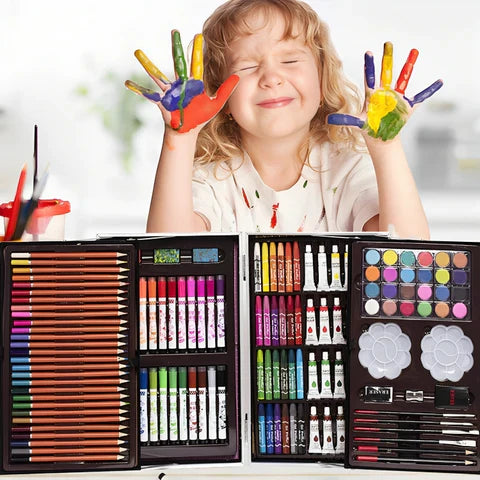 Set Kit Creativo Arte Dibujo Maleta 145 PREMIUM + ROLLO PAPEL DIBUJO