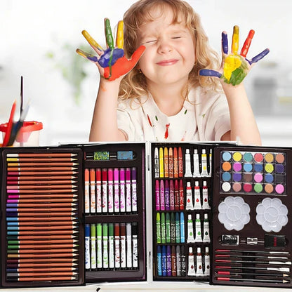 Set Kit Creativo Arte Dibujo Maleta 145 PREMIUM + ROLLO PAPEL DIBUJO