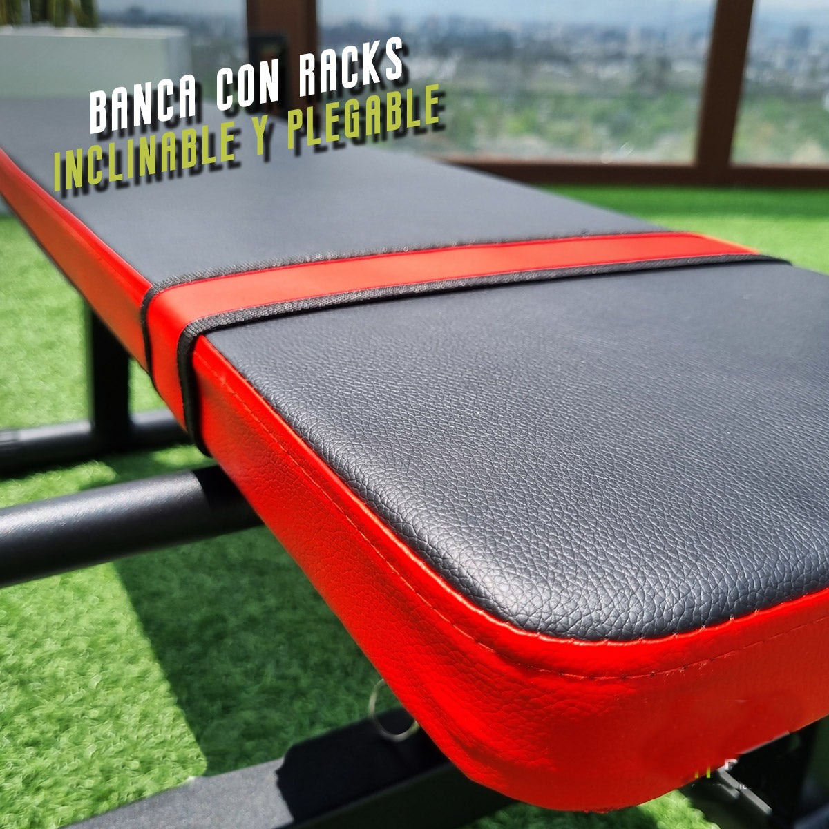 Banco de Pesas Ajustable  plegable con Soporte Convierte tu Hogar en un Gimnasio Completo