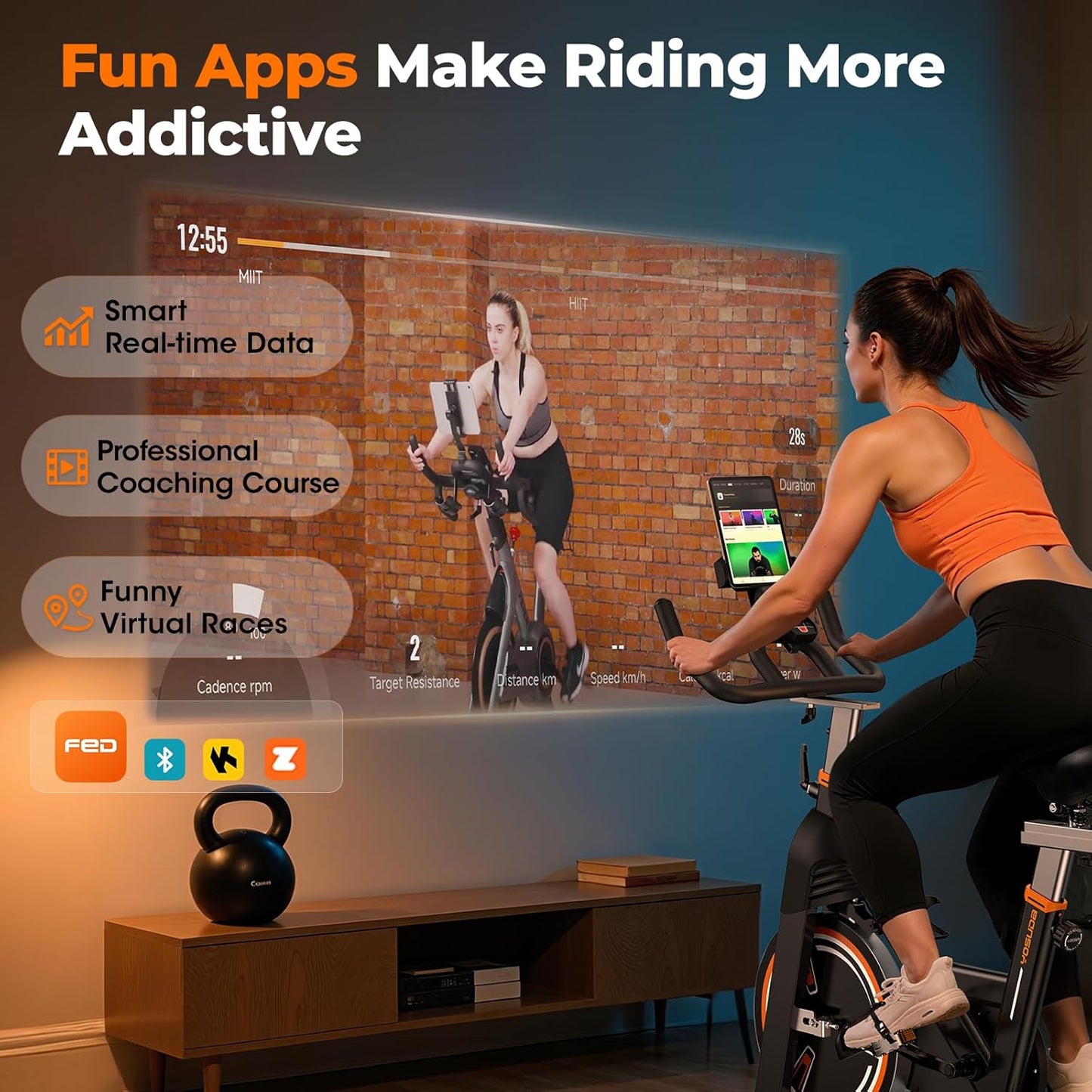 YOSUDA PRO Bicicleta spinning magnética de 400 libras, con cómodo cojín de asiento, conducción silenciosa