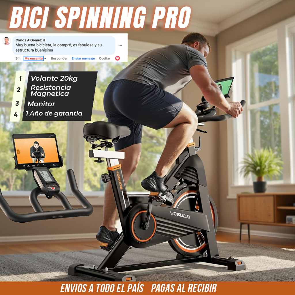 Bicicleta spinning  YOSUDA PRO con Resistencia magnética Volante 20 KG Ultra Silenciosa