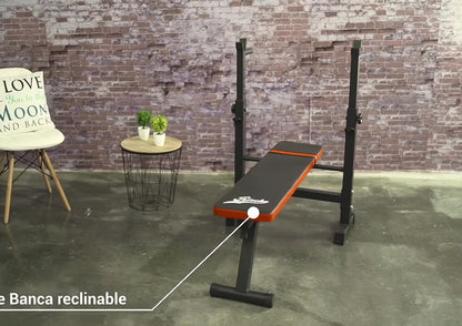 Banco de Pesas Ajustable  plegable con Soporte Convierte tu Hogar en un Gimnasio Completo